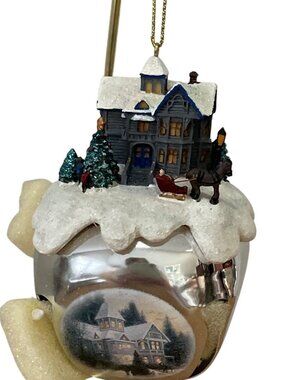 Vtg Thomas Kinkade Victorian Christmas Sleigh Bells Ornament Collection 2006